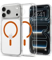 Skaidrus (oranžinis) dėklas Apple iPhone 17 Pro Max / 18 Pro Max telefonui "Spigen Ultra Hybrid Magsafe"