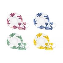 Bialetti Primavera - 4 puodelių su lėkštutėmis rinkinys