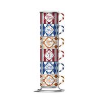 Bialetti 6 Candyland espreso puodelių rinkinys su stovu, 60 ml