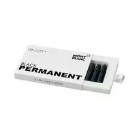 Montblanc Permanent Black rašalo kasetės fontanų parkeriams, 8 vnt. (107757)