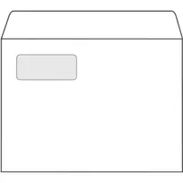 Vokai E5, 156x220mm, 80g, su langeliu 30x90mm kairėje pusėje, su nuplėšiama juostele, baltos spalvos, 1000vnt