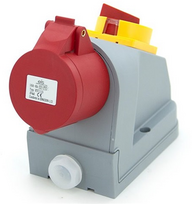 Schneider Electric N010TRG Fiksuotas maitinimo lizdas kombinuotas 16A/5P + pagrindinis jungiklis, ELS Elektrotechnika, N010TRG