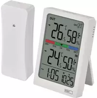 EMOS Skaitmeninis termometras with Hygrometer, Wireless Sensor, Alarm Clock, and Date Ekranas E0558W