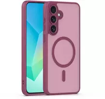TFO Mag Matt dėklas Samsung Galaxy S24 / S25 telefonui, bordo spalvos, su didele išpjova kamerai