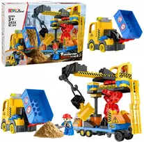 Lean Toys Konstruktorius su kranu ir savivarčiu, įvairiaspalvis, 91 dalių