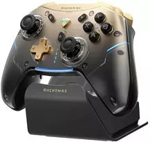 Machenike G5Pro Flagship Wireless Game Controller with Gyro Charging Station and Button Mapping - Juodas and Gold