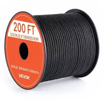 VEVOR Parakordo virvė 4 mm x 60 m, juoda