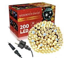 šiltai baltos spalvos lauko girlianda 200LED, 15m. flash