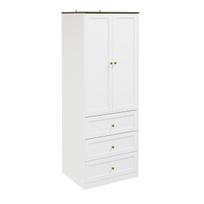SoBuy Spinta KSB04-W Balta 70x55x187cm Medžio Efektas 3 Stalčiai