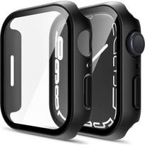 Coque suderinantis Apple Watch 45mm Serija 9 - Kieta apsauga juodas dėklas stiklas grūdintas Phonillico®