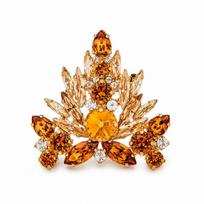 Segė moterims DiamondSky „Kristalo Šakelė II (Light Amber / Topaz / Golden Shadow)“ su Swarovski kristalais