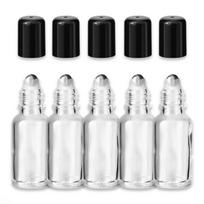 20 ml bespalvis stiklinis buteliukas su ritininiu aplikatoriumi ir juodu kamščiu [2] 5 vnt.