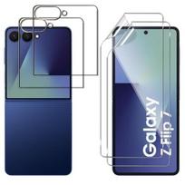 Grūdintas stiklas Samsung Galaxy Z FLIP 7 ir plastikinė ekranų apsauga [2 vnt. pakuotė] Phonillico® apsauginis filmas