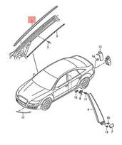 Vandens Deflektoriaus Juosta Satino Juodos Spalvos VAG Audi A6 Avant 2005 2011 Originalus 4F0854328A01C
