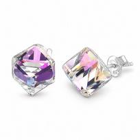 Sidabriniai auskarai „Rubicon II (Vitrail Light)“ su Swarovski® kristalais