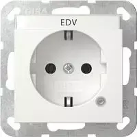 Gira SCHUKO lizdas su kontroliniu LED ir padidinta apsauga nuo prisilietimo, grynas baltas blizgus, 16 A, 250 V, įleidžiamas, System 55 445203
