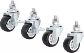Intellinet Basic Line ratukų rinkinys 19 inch sieniniams tinklo spintelėms, 4 ratukai (2 su stabdžiais), 60 kg apkrova, juoda/sidabro 716819