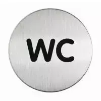 DURABLE PICTO WC durų ženklas, apvalus 83 mm, lipnus, sidabrinis/juodas 490723