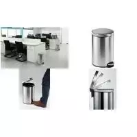 DURABLE nerūdijančio plieno pedalų šiukšlių dėžė 12L apvali 340123