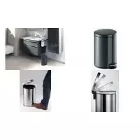 DURABLE pedalų šiukšlių kibiras metalinis 20L apvalus sidabrinis 341258