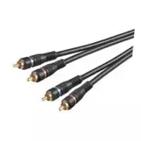 Wentronic AVK 132-1000 10 m RCA audio kabelis, 2x RCA male į 2x RCA male, juodas 50434