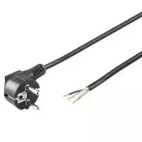 Wentronic Goobay kampuotas Schuko maitinimo kabelis, atviras galas, 3 m, juodas 96033
