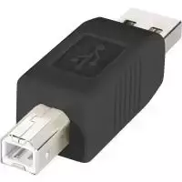 Renkforce USB 2.0 adapteris A male į B male, auksuoti kontaktai, juodas