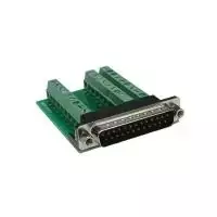 EXSYS EX-49025 D-SUB 25 kontaktų kištukas į 27 kontaktų gnybtų bloką adapteris, žalias/sidabrinis