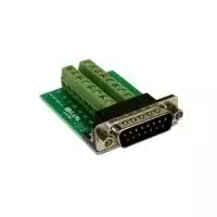 EXSYS EX-49010 15 kontaktų D-SUB moteriškas į 16 kontaktų gnybtų bloko adapteris, žalias/sidabrinis