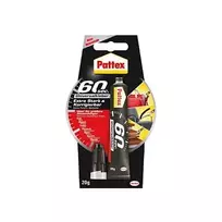Pattex 60 Seconds Universalus klijai 20g tūbelė - Skaidrūs, FlexTec polimeras, greitas sujungimas medienai, metalui, stiklui, keramikai, odai, gumai, plastikams