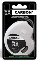 WOOM Carbon + tūrio suteikiantis 30 m dantų siūlas, 1 vnt.