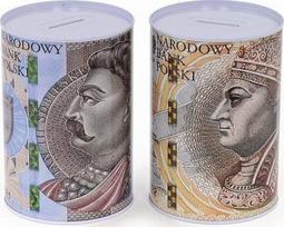 Metalinė taupyklė su Lenkijos zlotų banknotais Mix Adar