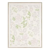 Botaninis paveikslas su gėlių raštu 45x60 cm, žalias su pilkšvai alyvine