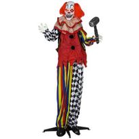 Helovino dekoracija, animatroninis klounas, 173 cm, su šviečiančiomis akimis