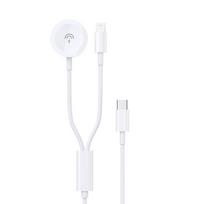 USB kabelis Dudao A12MAX-2in1 USB-C to iWatch/Lightning 20W 1.2m baltas