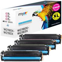 Tonerio kasetės HP 3302fdw, 3202dw, CMYK, W2190X-W2193X, su mikroschema, 4 vnt.