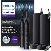 Elektrinių dantų šepetėlių rinkinys Philips Sonicare 7100 HX7429/03, juodi, su dėklu