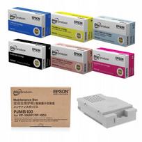 Rašalo kasetės Epson PJIC1–PJIC6 su talpykla PJMB100, 6 vnt., tinka PP100, PP50