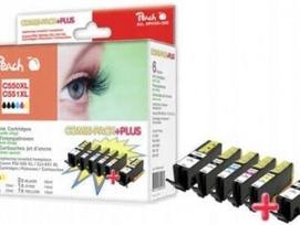 Rašalinių spausdintuvų kasetės PEACH, suderinamos su Canon PGI-550/CLI-551, MultiPack Plus, 2 juodos, photo black