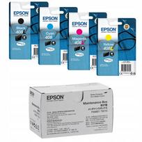 Rašalo kasetės Epson 408L T09K (4 vnt.) su atliekų rašalo talpa C13T671500, tinka Pro WF-C4310DW