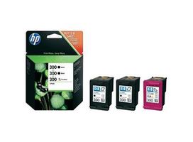Rašalo kasetės HP 300 SD518AE, 2 juodos, 1 spalvota
