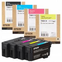 Rinkinys: 4 rašaliniai kasetės EPSON T40C1/T40C2/T40C3/T40C4, skirtos SureColor SC-T2100/SC-T3100