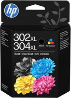 Rašalo kasetės HP 302XL / 304XL, juoda ir spalvota, DeskJet 3630, 2620, Envy 5010