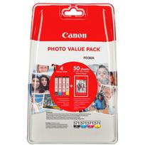 Rašalo kasetės CANON CLI571, 4 vnt., tinka PIXMA TS5050, TS5053, TS5055, MG5700 + popierius