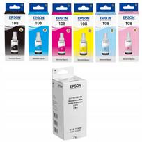 Rašalo kasetės Epson 108 T09C, 6 vnt., su atliekų rašalo talpa C12C934591 EcoTank L18050