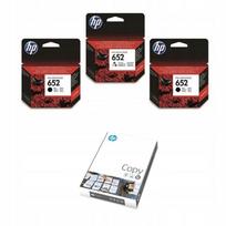 Rašalo kasetės HP 652 rinkinys: 2 juodos F6V25AE + spalvota F6V24AE + HP COPY