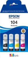 Rašalo rinkinys EPSON 104, 4 spalvų, EcoTank ET2710/ET2720/ET2815/ET4700 spausdintuvams