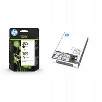 Rašalas HP 305 juodas/spalvotas ir kopijavimo popierius HP COPY