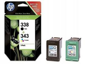 Rašalo kasečių rinkinys HP 338 + 343, suderinamas su C3180, 2575, modeliai C8765EE ir C8766EE