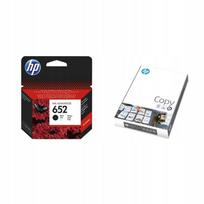Rašalo kasetė HP 652 juoda F6V25AE + kopijavimo popierius HP COPY